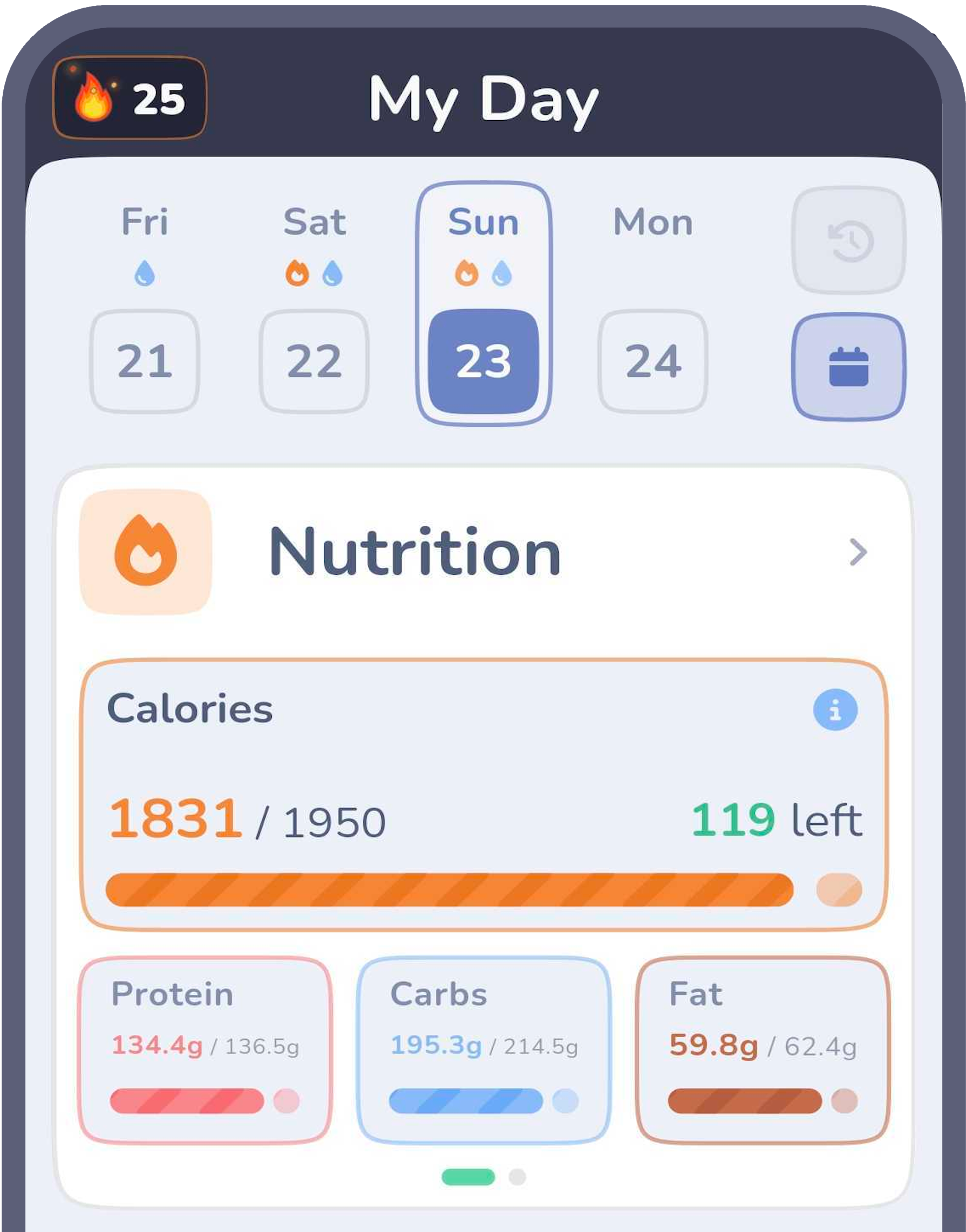 Cal Track light theme