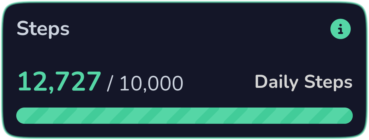 Daily steps progress card